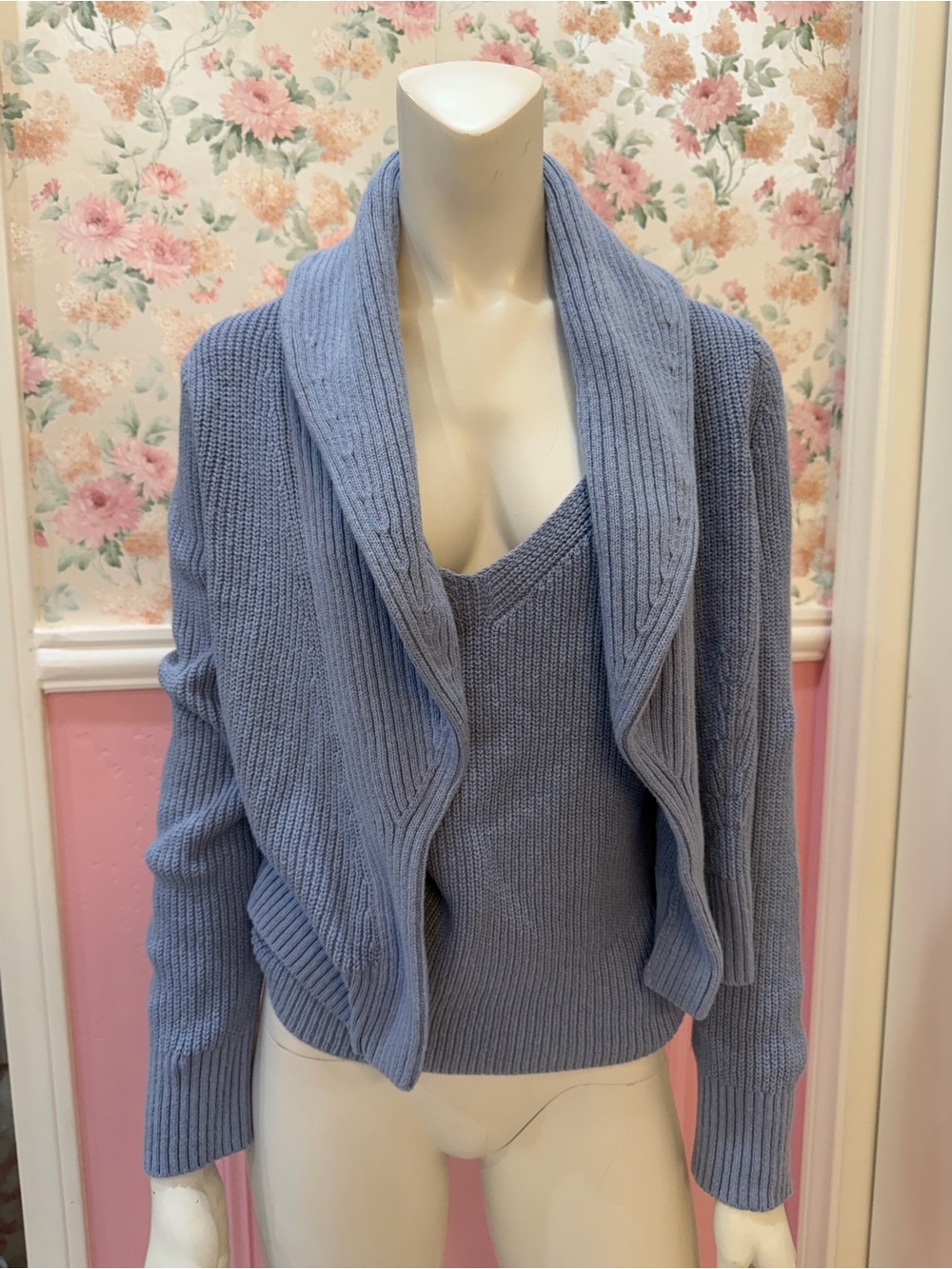 Set Banana Republic Light Blue Shawl-Collar Cardigan Sweater